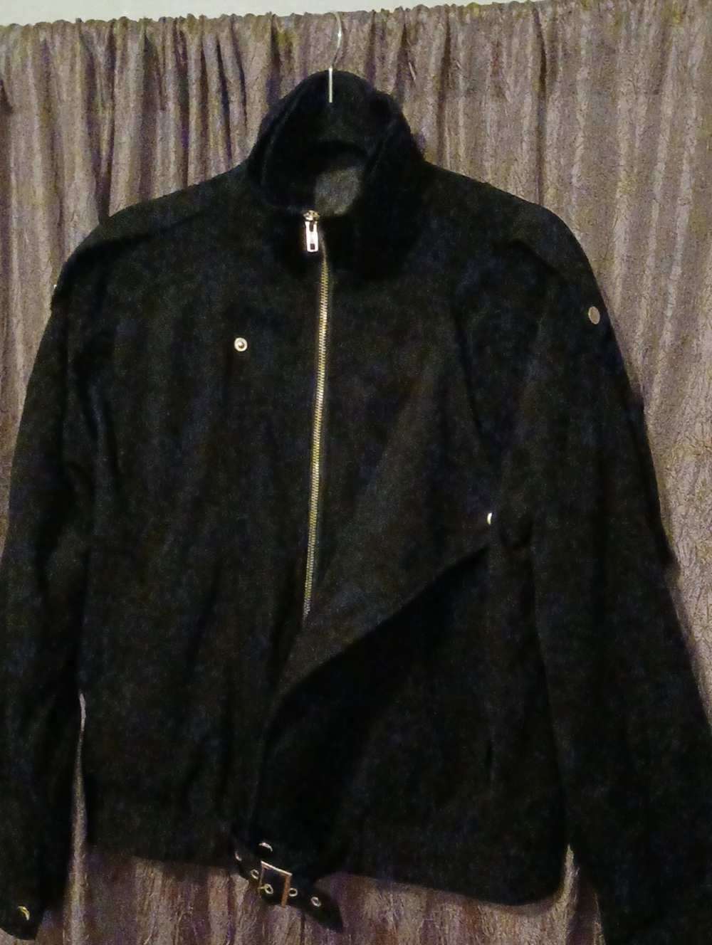 Womens Faux Suede Funnel Neck Jacket.